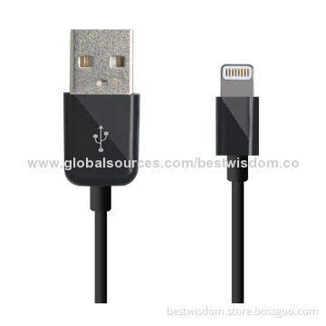 Cheapest USB Cables for iPhone 5/5s, 2.8mm Outer Diameter, 2.4A Charging Power
